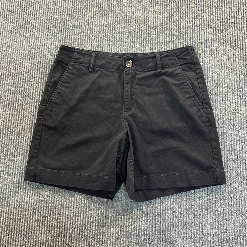 LOFT Womens The Monroe 6 Inch Short Size 2 Black Chino Cotton Casual LH02223